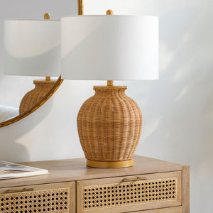   Modern European furniture - Brown Rattan Accent Table Lamp - www.oroa.com | Oroa.com
