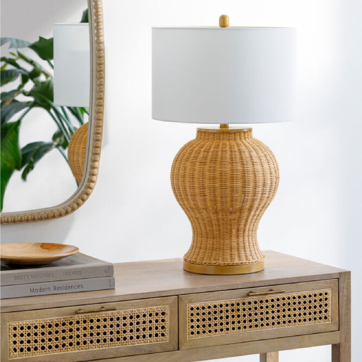   Modern European furniture - Brown Rattan Accent Table Lamp - www.oroa.com | Oroa.com