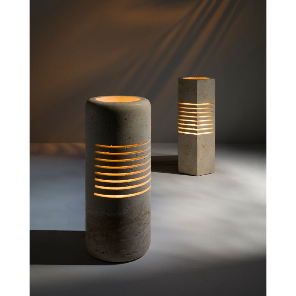   Modern European furniture - Beige Travertine Accent Table Lamp - www.oroa.com | Oroa.com