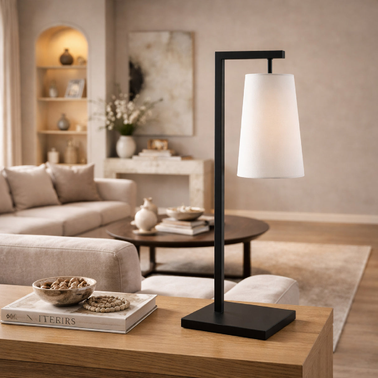   Modern European furniture - Iron Framed Linen Table Lamp - www.oroa.com | Oroa.com