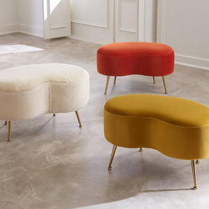   Brass Legs Upholstered Ottoman | Oroa.com
