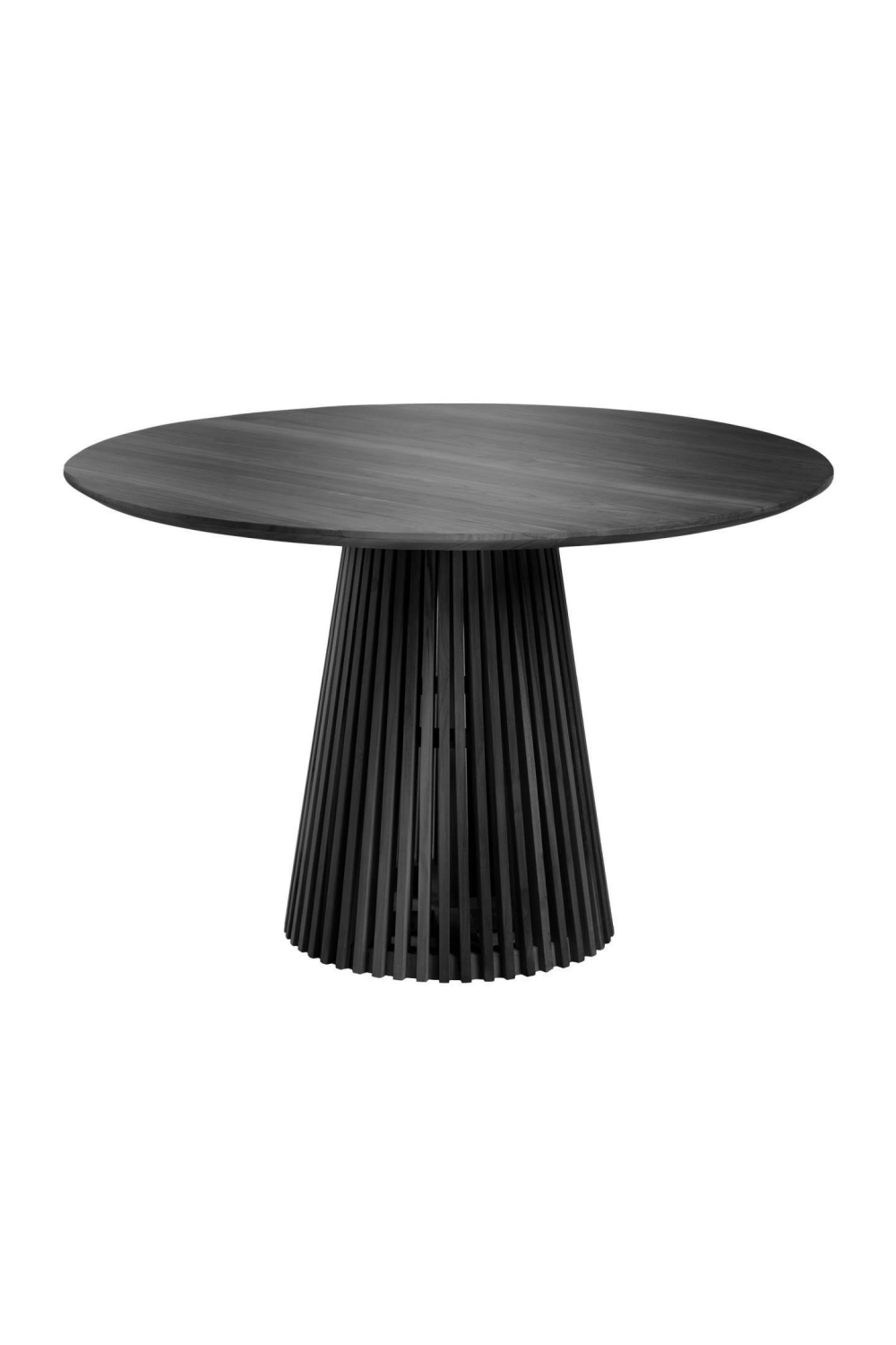   Round Black Teak Wood Pedestal Dining Table L | Oroa.com
