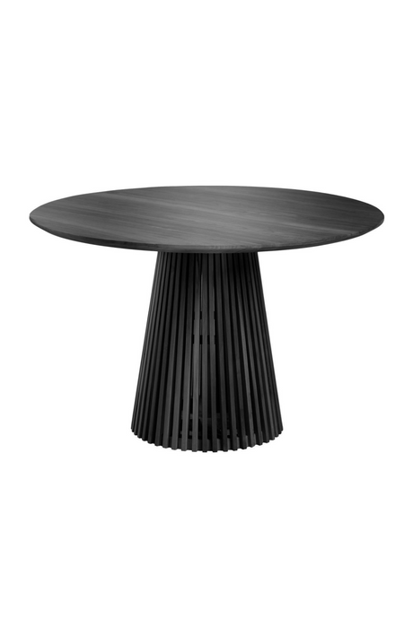   Round Black Teak Wood Pedestal Dining Table L | Oroa.com