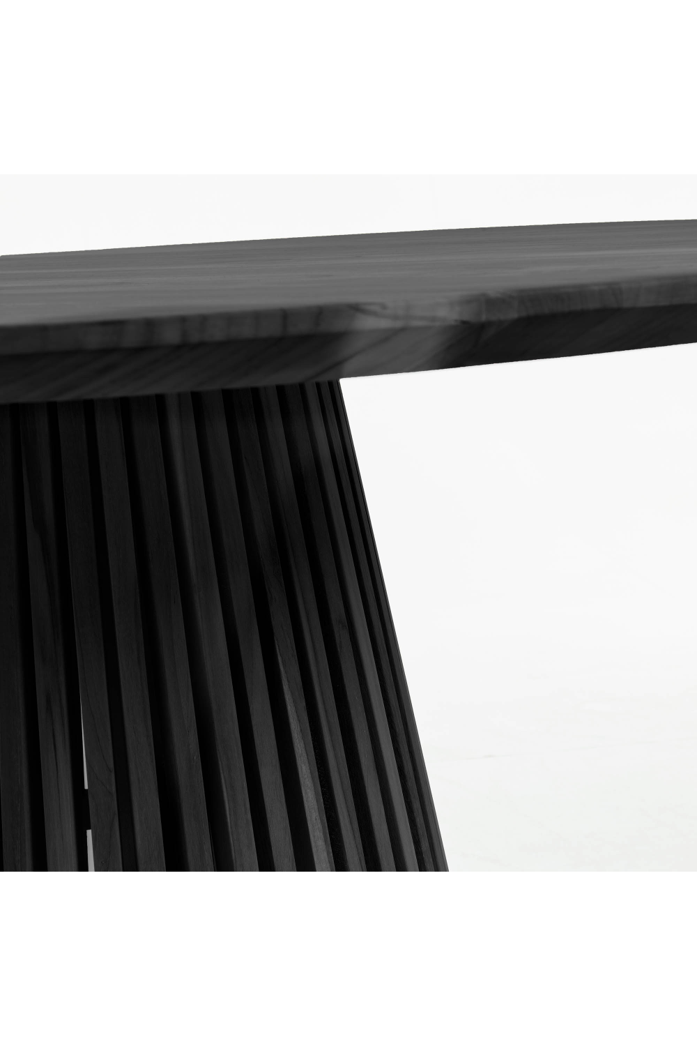   Round Black Teak Wood Pedestal Dining Table L | Oroa.com