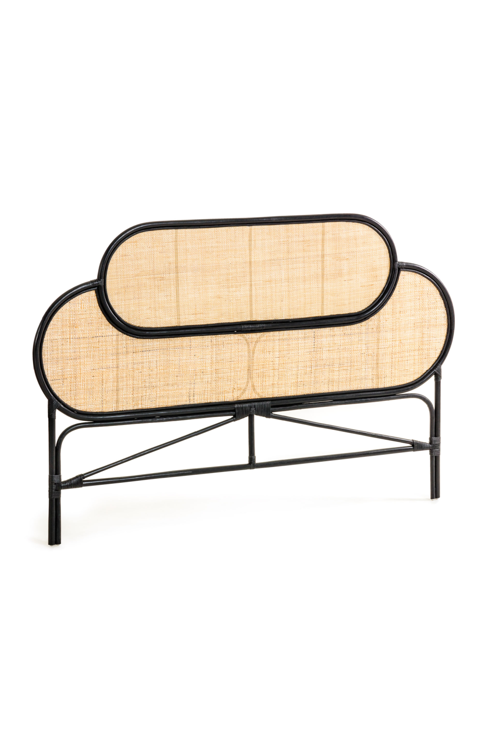   Black Weaved Rattan Queen Headboard 67" | Oroa.com