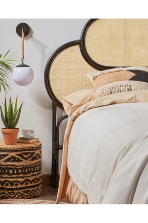   Black Weaved Rattan Queen Headboard 67" | Oroa.com