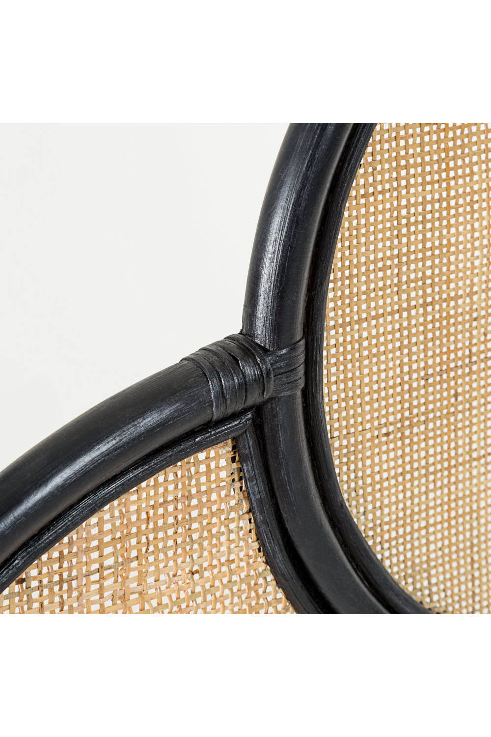   Black Weaved Rattan Queen Headboard 67" | Oroa.com