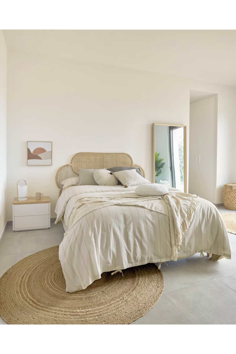   Natural Weaved Rattan Queen Headboard 67" | Oroa.com