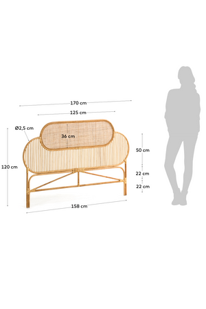   Natural Weaved Rattan Queen Headboard 67" | Oroa.com