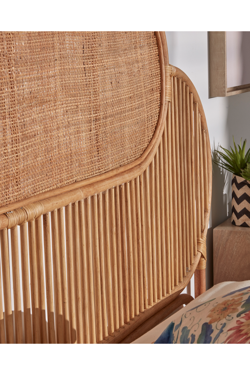   Natural Weaved Rattan Queen Headboard 67" | Oroa.com