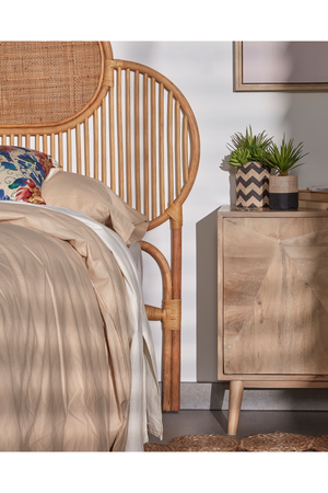   Natural Weaved Rattan Queen Headboard 67" | Oroa.com
