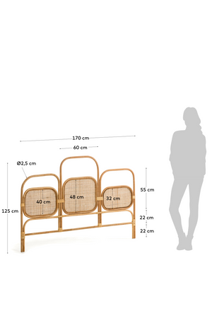   Rattan 3-Panel Queen Headboard 67" | Oroa.com