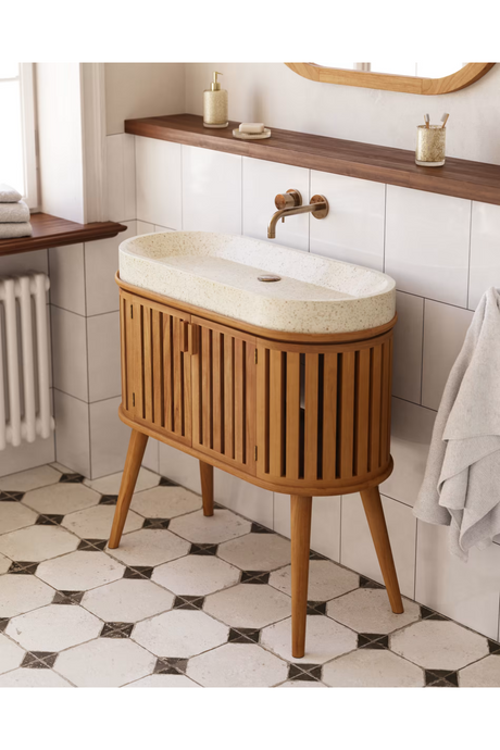   Oval Wooden Vanity Unit | Oroa.com