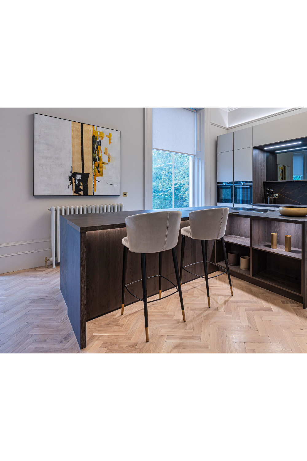   Velvet Curved Barstool | Oroa.com