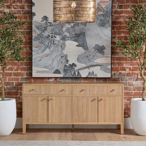   Modern European furniture - Fluted Solid Wood Media Sideboard - www.oroa.com | Oroa.com