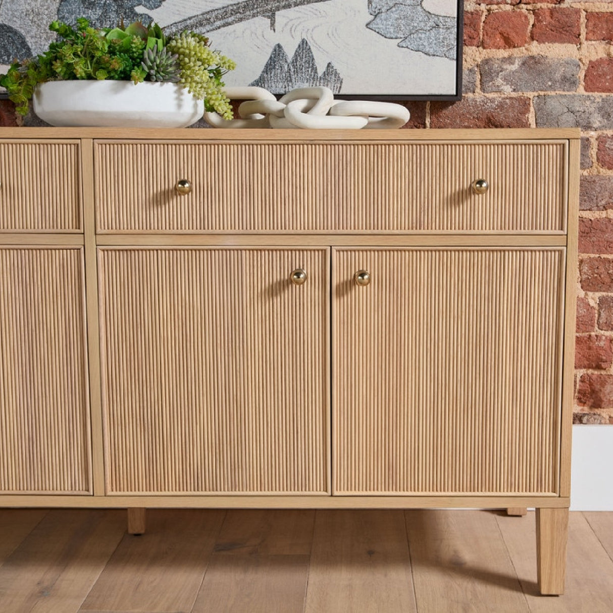   Modern European furniture - Fluted Solid Wood Media Sideboard - www.oroa.com | Oroa.com