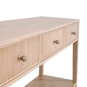   Natural Oak 3-Drawer Console Table | Oroa.com