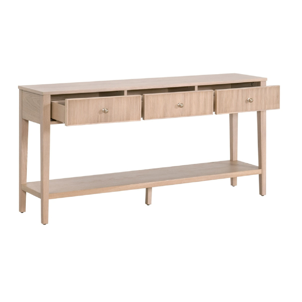   Natural Oak 3-Drawer Console Table | Oroa.com