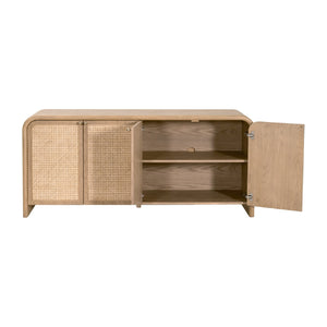   Oak Framed Cane 4-Door Sideboard | Oroa.com