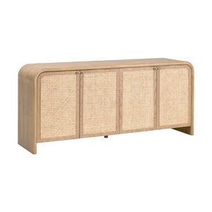   Oak Framed Cane 4-Door Sideboard | Oroa.com