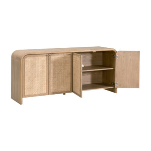   Oak Framed Cane 4-Door Sideboard | Oroa.com