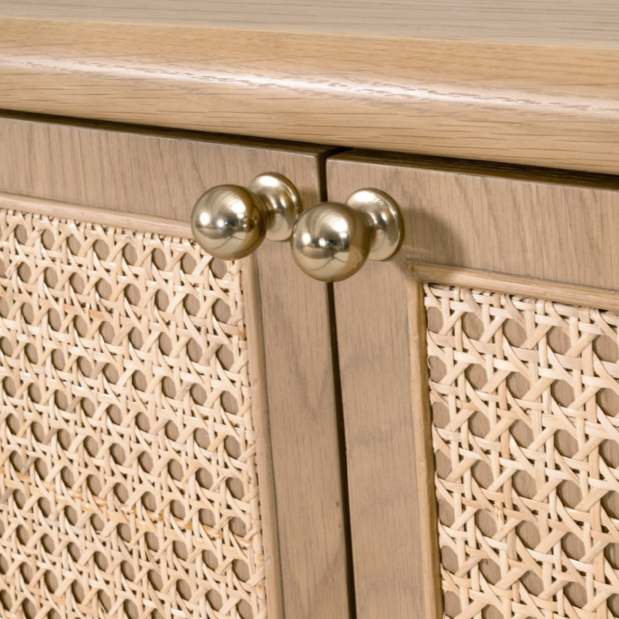   Oak Framed Cane 4-Door Sideboard | Oroa.com