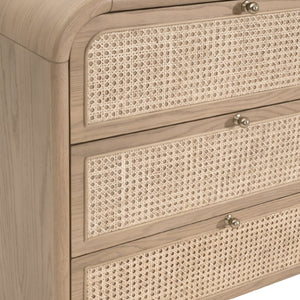   Oak Framed Cane 6-Drawer Dresser | Oroa.com