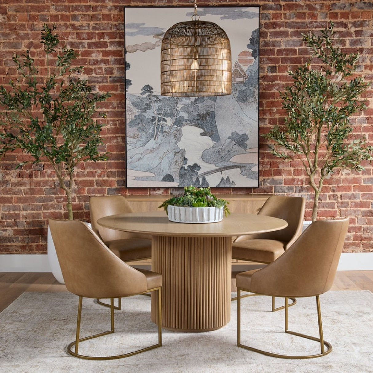   Brown Vegan Leather Dining Chairs (2) | Oroa.com
