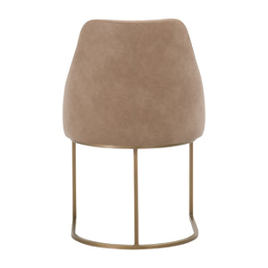   Brown Vegan Leather Dining Chairs (2) | Oroa.com