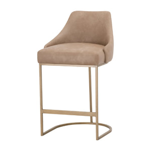   Brown Vegan Leather Counter Stools (2) | Oroa.com