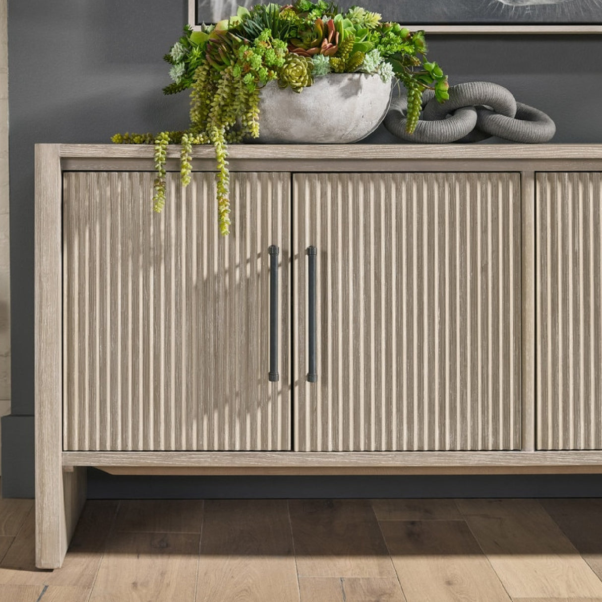   Gray Acacia 4-Door Media Sideboard | Oroa.com