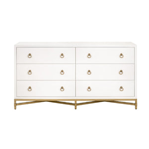   White Shagreen 6-Drawer Double Dresser | Oroa.com