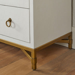   White Shagreen 6-Drawer Double Dresser | Oroa.com