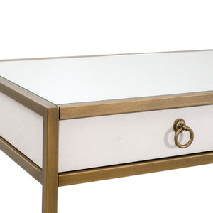   White Shagreen 2-Drawer Desk | Oroa.com