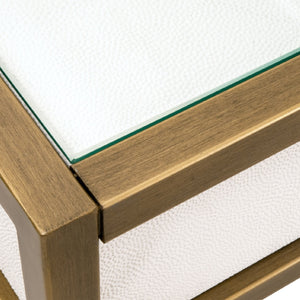   White Shagreen 2-Drawer Desk | Oroa.com