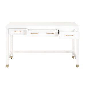   Modern European furniture - White Wooden 3-Drawer Desk - www.oroa.com | Oroa.com