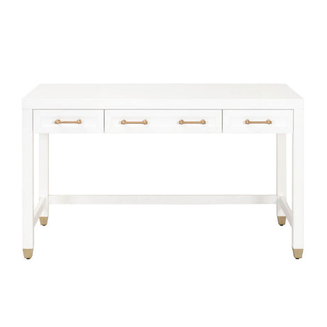   Modern European furniture - White Wooden 3-Drawer Desk - www.oroa.com | Oroa.com