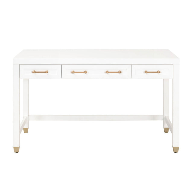 Modern European furniture - White Wooden 3-Drawer Desk - www.oroa.com
