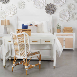  Modern European furniture - White Wooden 3-Drawer Desk - www.oroa.com | Oroa.com