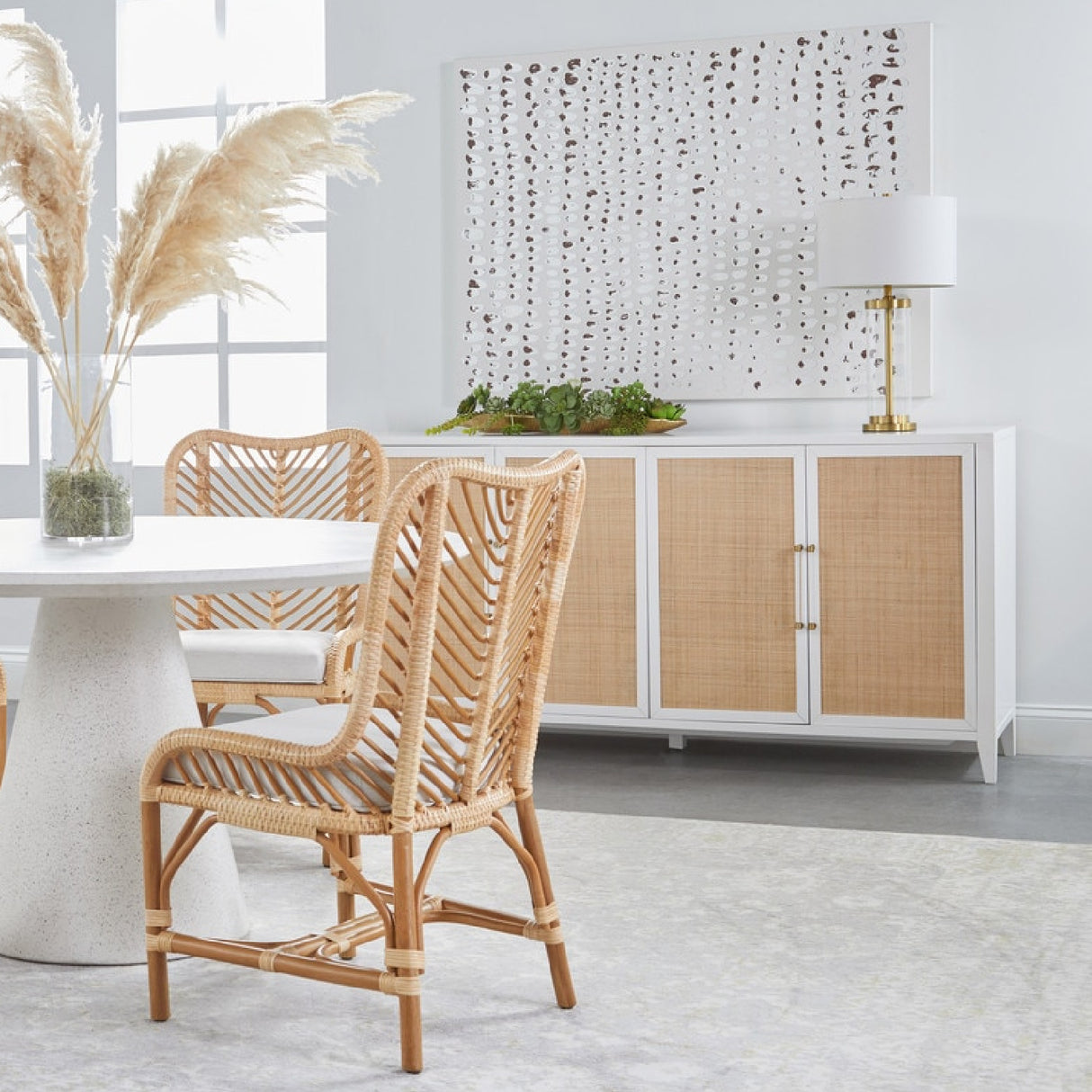   Modern European furniture - Rattan Inlaid 4-Door Sideboard - www.oroa.com | Oroa.com