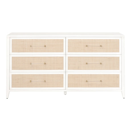   Modern European furniture - Rattan Inlaid 6-Drawer Double Dresser - www.oroa.com | Oroa.com