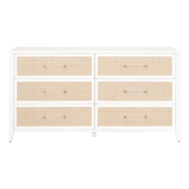 Modern European furniture - Rattan Inlaid 6-Drawer Double Dresser - www.oroa.com