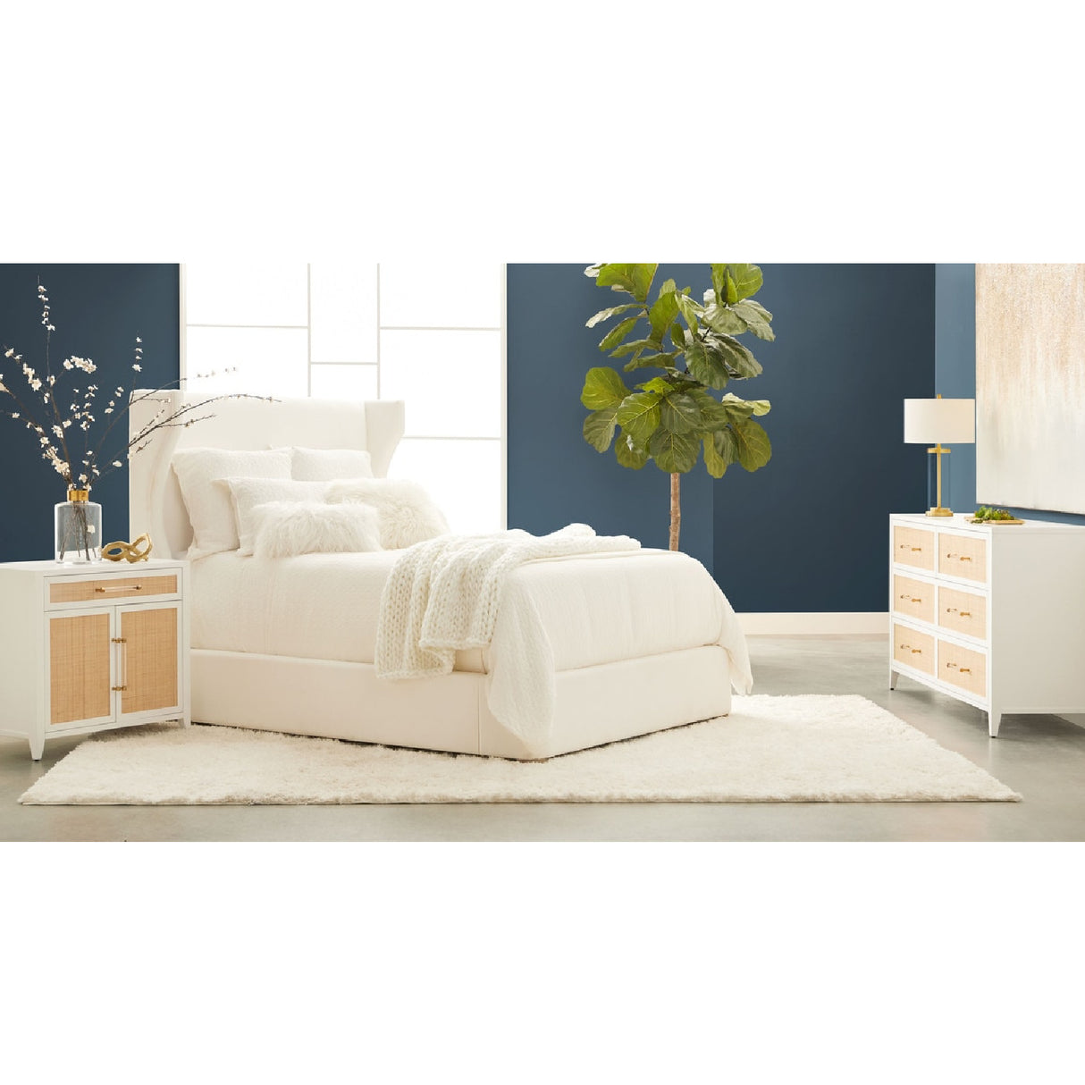   Modern European furniture - Rattan Inlaid 6-Drawer Double Dresser - www.oroa.com | Oroa.com