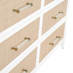   Modern European furniture - Rattan Inlaid 6-Drawer Double Dresser - www.oroa.com | Oroa.com