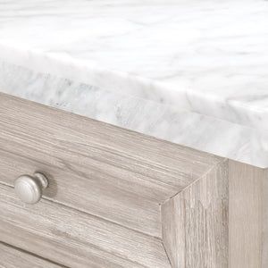   Marble Topped Acacia Media Cabinet | Oroa.com