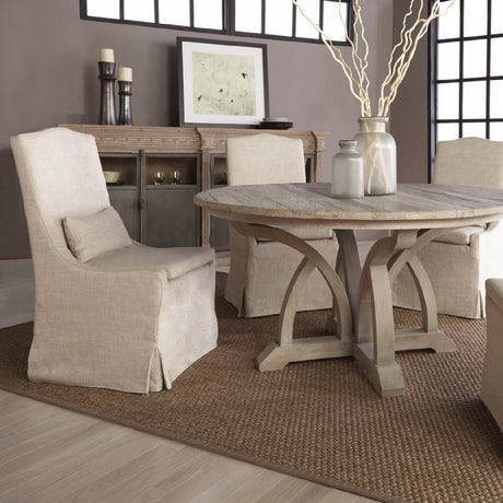   French Linen Skirted Dining Chairs (2) | Oroa.com