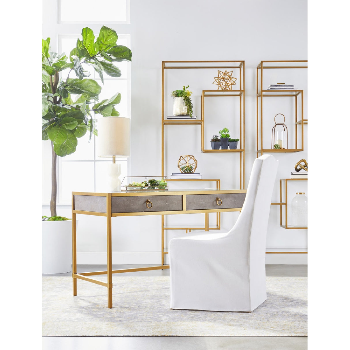   French Linen Skirted Dining Chairs (2) | Oroa.com
