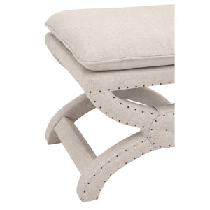   Beige French Linen Ottoman | Oroa.com