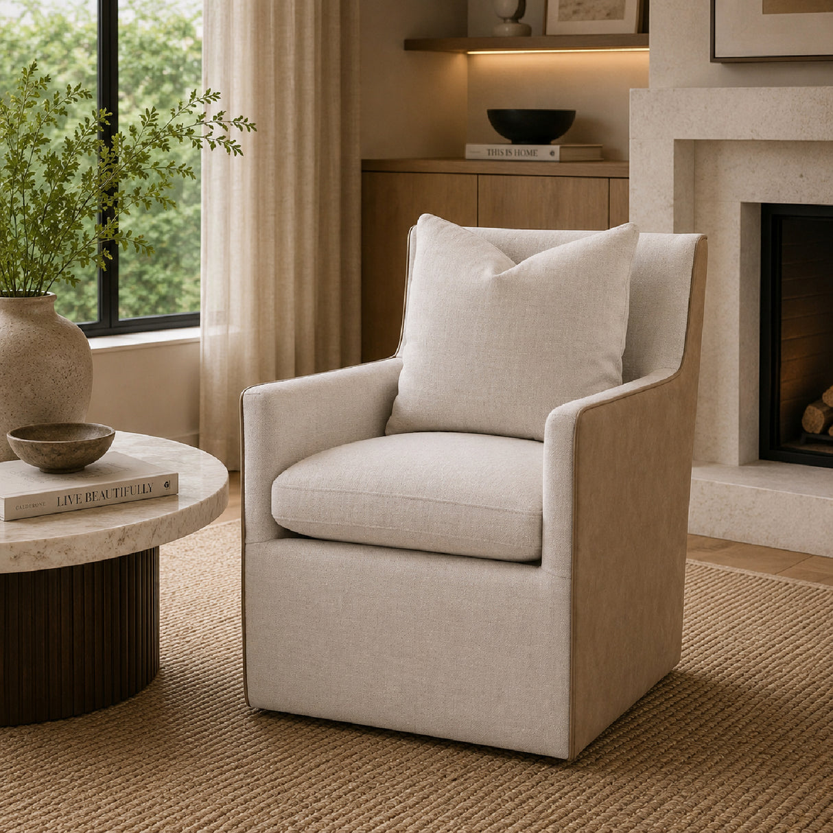   Two-Toned Wheeled Lounge Chair | Oroa.com