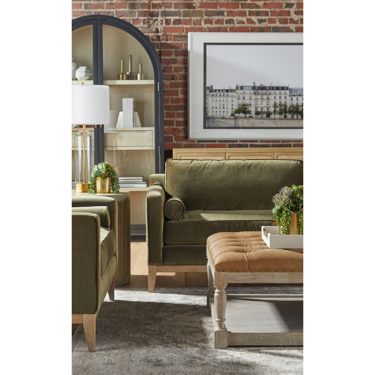   Velvet Modern Loveseat | Oroa.com